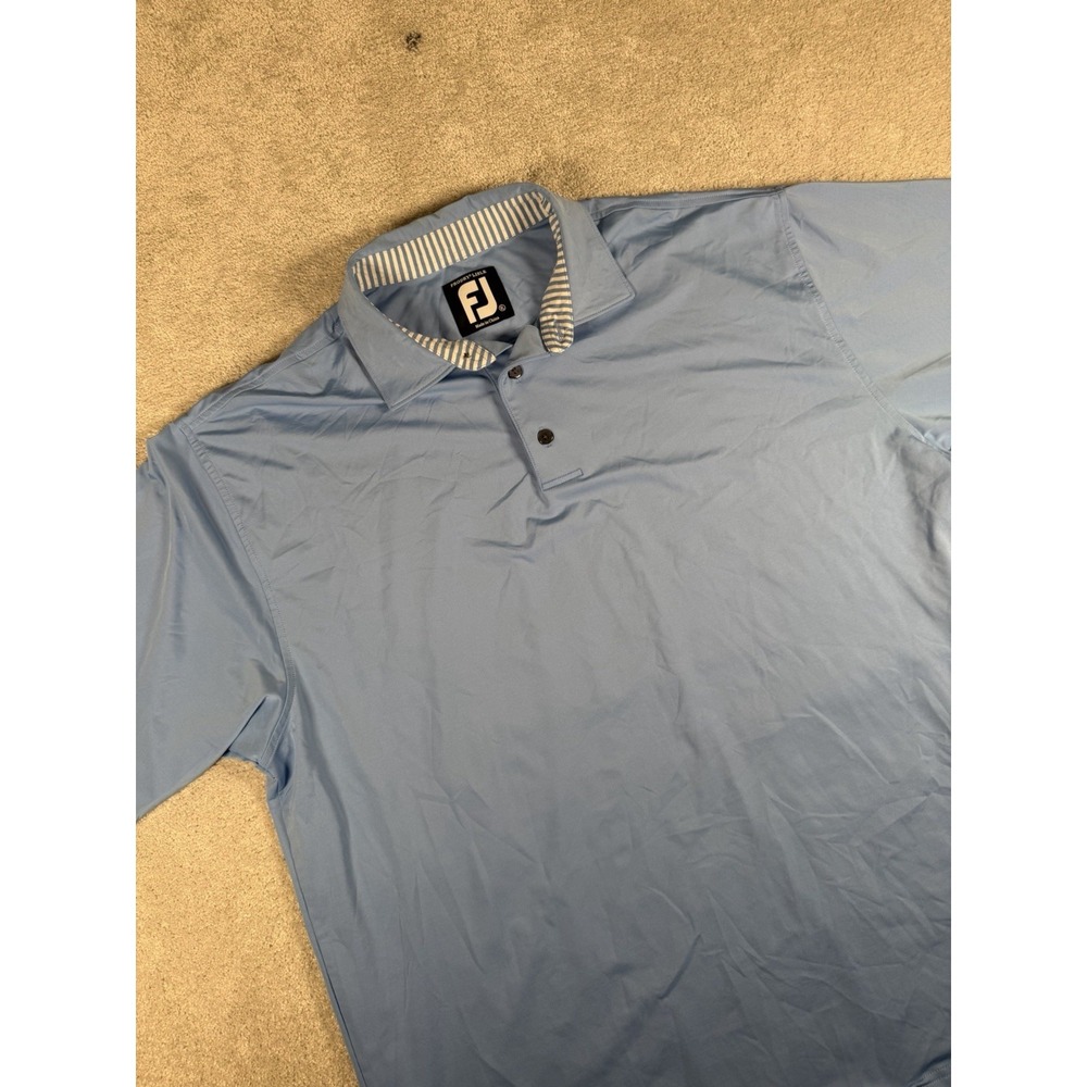 Foot Joy ProDry Lisle Mens Light Blue Performance Golf Polo Shirt Men's Size XL